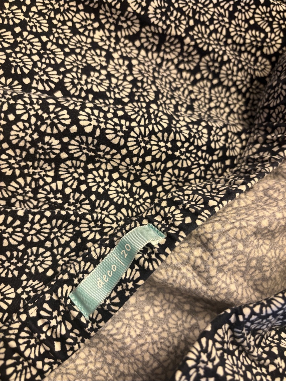 Sigrid Olsen Navy and White Wide-Leg Patterned Pants - Picture 3 of 7